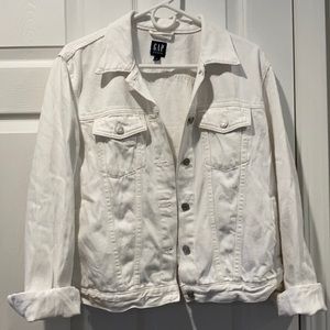 Gap white stretch denim jacket